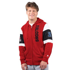 �X�^�[�^�[ �����Y �g�b�v�X T�V���c ���B���e�[�W ���S �p�[�J�[ Men'startered Atlanta Falcons Extreme Vintage Logo Full-Zip Hoodie Fal Red ���b�h