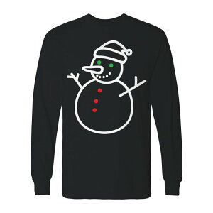 �A�j���L�����N�^�[ �����Y �g�b�v�X T�V���c �O���t�B�b�N Licensed Character Men'snow Christmas Man Long Sleeve Graphic Tee Black �u���b�N