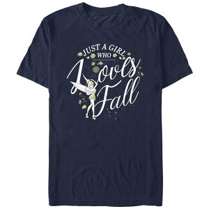 fBYj[ Y gbvX TVc OtBbN Disney's Peter Pan Tinker Bell A Girl Who Loves Fall Men's Graphic Tee Navy lCr[