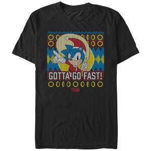 AjLN^[ Y gbvX TVc OtBbN Licensed Character Men'sonic Santa Claus Gotta Go Fast Graphic Tee Black ubN