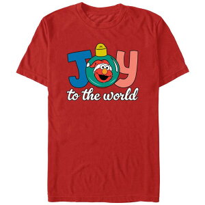 �A�j���L�����N�^�[ �����Y �g�b�v�X T�V���c �O���t�B�b�N Licensed Character Men'sesame Street Elmo Joy To The World Graphic Tee Red ���b�h