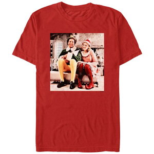 �A�j���L�����N�^�[ �����Y �g�b�v�X T�V���c �O���t�B�b�N Licensed Character Men's Elf Buddy And Jovie Portrait Graphic Tee Red ���b�h