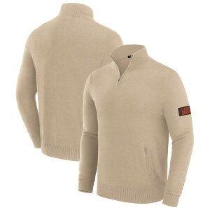�A���u�����f�b�h �����Y �g�b�v�X T�V���c �Z�[�^�[ Unbranded Men's J. Palmer Cream Cleveland Browns Franchise Quarter-Zip Sweater Brn Beige �x�[�W��
