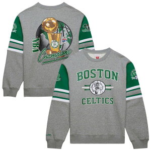 �~�b�`�F��&�l�X �����Y �g�b�v�X T�V���c �X�E�F�b�g Men's Mitchell & Ness Heather Gray Boston Celtics Hardwood Classics All Over 4.0 Pullover Sweatshirt Cel Grey �O���[
