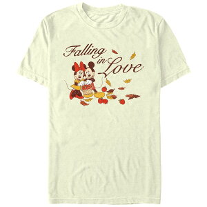 yz fBYj[ Y TVc gbvX Disney's Mickey Mouse And Minnie Falling In Love Men's Graphic Tee Natural