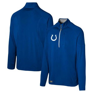 yz AE^[X^bt Y TVc gbvX Men's Royal Indianapolis Colts Grind Iron Quarter-Zip Top Clt Blue