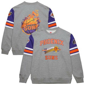 �~�b�`�F��&�l�X �����Y �g�b�v�X T�V���c �X�E�F�b�g Men's Mitchell & Ness Heather Gray Phoenix Suns Hardwood Classics All Over 4.0 Pullover Sweatshirt Phx Grey �O���[