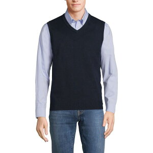 yz YGh Y jbgEZ[^[ AE^[ Big & Tall Lands' End Fine Gauge Cotton Vest Radiant Navy