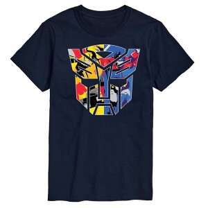�A�j���L�����N�^�[ �����Y �g�b�v�X T�V���c ���S �O���t�B�b�N Licensed Character Men's Transformers Logo Graphic Tee Navy �l�C�r�[
