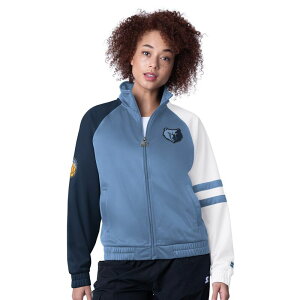 yz X^[^[ fB[X WPbgEu] AE^[ Women's Starter Light Blue Memphis Grizzlies Line Up Dolman Raglan Full-Zip Track Jacket Grz Light