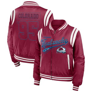 yz EFA oC G Ah[Y fB[X WPbgEu] AE^[ Women's WEAR by Erin Andrews Garnet Colorado Avalanche Baller Full-Zip Bomber Jacket Ava Red