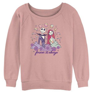 �f�B�Y�j�[ ���f�B�[�X �g�b�v�X T�V���c �O���t�B�b�N Disney's The Nightmare Before Christmas Jack Skellington And Sally Forever & Always Juniors' Graphic Pullover Desert Pink �s���N