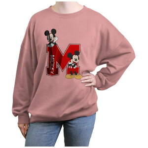 �f�B�Y�j�[ ���f�B�[�X �g�b�v�X T�V���c �O���t�B�b�N Disney's Mickey Mouse Varsity Letter Juniors' Oversized Graphic Pullover Desert Pink �s���N