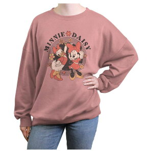�f�B�Y�j�[ ���f�B�[�X �g�b�v�X T�V���c �O���t�B�b�N Disney's Minnie Mouse Andaisy Duck Flower Ladies Juniors' Oversized Graphic Pullover Desert Pink �s���N