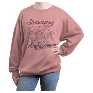 �A�j���L�����N�^�[ ���f�B�[�X �g�b�v�X T�V���c �O���t�B�b�N Licensed Character Juniors' Strawberry Shortcake And Friends Oversized Graphic Pullover Desert Pink �s���N