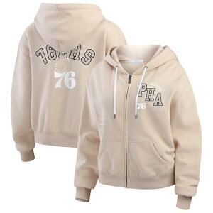 �E�F�A �o�C �G���� �A���h���[�Y ���f�B�[�X �g�b�v�X T�V���c �p�[�J�[ Women's WEAR by Erin Andrews Tan Philadelphia 76ers Tonal Felt Patch Full-Zip Hoodie 76r Multi �}���`�J���[