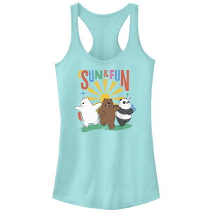 yz CZX LN^[ fB[X TVc gbvX Juniors' We Bare Bear Sun And Fun Racerback Tank Top Cancun