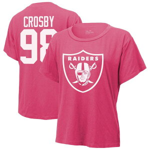 �}�W�F�X�e�B�b�N ���f�B�[�X �g�b�v�X T�V���c Women's Majestic Threads Maxx Crosby Pink Las Vegas Raiders Name & Number T-Shirt Lvr Pink �s���N