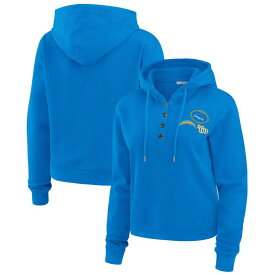 【送料無料】 ウェア バイ エリン アンドルーズ レディース Tシャツ トップス Women's WEAR by Erin Andrews Blue Los Angeles Chargers Plus Size Waffle Hoodie Pullover Top Chg Blue