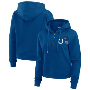 yz EFA oC G Ah[Y fB[X TVc gbvX Women's WEAR by Erin Andrews Blue Indianapolis Colts Waffle Hoodie Pullover Top Clt Blue