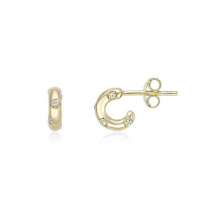 yz Gemminded fB[X sAXECO ANZT[ Gemminded 18k Gold Over Silver 1/10ct. T.W. Lab-Grown Diamond Hoop Earrings Gold Tone