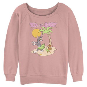 �A�j���L�����N�^�[ ���f�B�[�X �g�b�v�X T�V���c �O���t�B�b�N Licensed Character Juniors' Tom & Jerry Hawaiian Dance Graphic Pullover Desert Pink �s���N