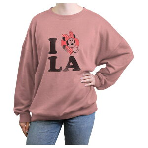 �f�B�Y�j�[ ���f�B�[�X �g�b�v�X T�V���c �O���t�B�b�N Disney's Minnie Mouse I Heart LA Juniors' Oversized Graphic Pullover Desert Pink �s���N