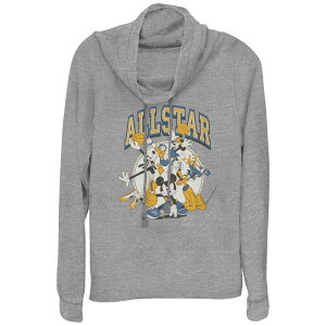 yz fBYj[ fB[X TVc gbvX Disney's Mickey Mouse And Friends Allstar Plus Size Cowlneck Graphic Lightweight Long Sleeve Gray Heather