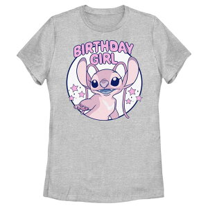 �f�B�Y�j�[ ���f�B�[�X �g�b�v�X T�V���c �O���t�B�b�N Disney's Lilo & Stitch Angel Birthday Girl Juniors' Graphic Tee Athletic Heather �w�U�[