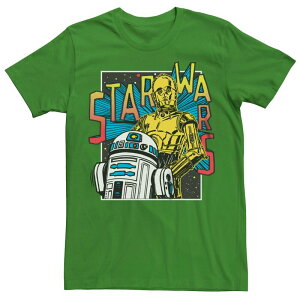 【送料無料】 スター ウォーズ メンズ Tシャツ トップス Men's Star Wars C-3PO And R2-D2 Droids Graphic Tee Kelly