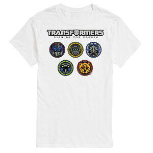 �A�j���L�����N�^�[ �����Y �g�b�v�X T�V���c ���S �O���t�B�b�N Licensed Character Men's Transformers Logo With Badges Graphic Tee White �z���C�g