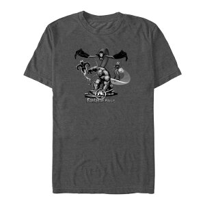 �}�[�x�� �����Y �g�b�v�X T�V���c �g�[�� �O���t�B�b�N Big & Tall Marvel Fantastic Four Black And White Poster Graphic Tee Charcoal Heather �`���R�[��
