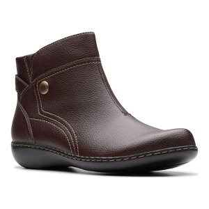 N[NX fB[X V[Y u[cECu[c AN U[ Clarks Ashland Mabel Women's Leather Ankle Boots Dark Brown Tumbled uE