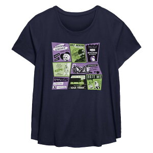 yz CZX LN^[ fB[X TVc gbvX Plus Size Beetlejuice 2 Classified Ads Flowy Graphic Tee Navy
