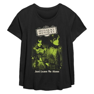 �A�j���L�����N�^�[ ���f�B�[�X �g�b�v�X T�V���c �v���X�T�C�Y �O���t�B�b�N Licensed Character Plusize Beetlejuice 2 Astrid Just Leave Me Alone Flowy Graphic Tee Black �u���b�N