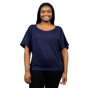 24 �Z�u���R���t�H�[�g ���f�B�[�X �g�b�v�X T�V���c �v���X�T�C�Y Plusize 24Seven Comfort Apparel Short Sleeve Dolman Top Navy �l�C�r�[