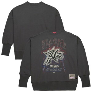 �~�b�`�F��&�l�X ���f�B�[�X �g�b�v�X T�V���c �X�E�F�b�g Women's Mitchell & Ness Charcoal Philadelphia 76ers Hardwood Classics Lightweight Pullover Sweatshirt 76r Charco �`���R�[��