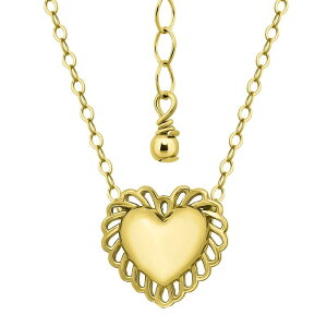 Aleure Precioso ���f�B�[�X �A�N�Z�T���[ �l�b�N���X�E�`���[�J�[�E�y���_���g�g�b�v ���[�X Aleure Precioso 18k Gold over Sterling Silver Heart with Scalloped Border Pendant Necklace Gold Tone �S�[���h