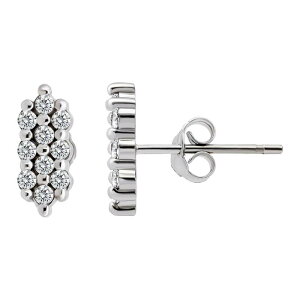 yz Aleure Precioso fB[X sAXECO ANZT[ Aleure Precioso Sterling Silver Cubic Zirconia Cluster Stud Earrings Sterling
