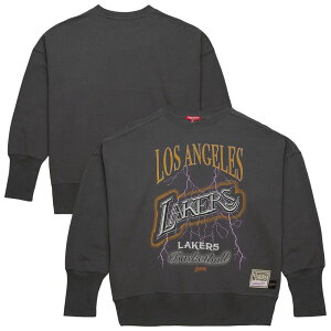 �~�b�`�F��&�l�X ���f�B�[�X �g�b�v�X T�V���c �X�E�F�b�g Women's Mitchell & Ness Black Los Angeles Lakers Hardwood Classics Lightweight Pullover Sweatshirt Lak Black �u���b�N