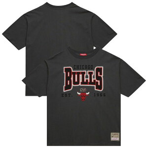 �~�b�`�F��&�l�X ���f�B�[�X �g�b�v�X T�V���c Women's Mitchell & Ness Gray Chicago Bulls Hardwood Classics Oversized Boyfriend T-Shirt Bul Grey �O���[