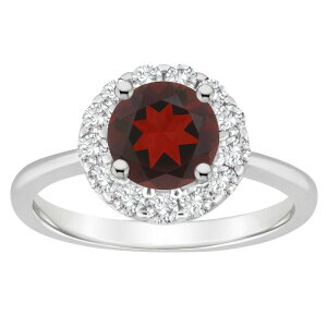 yz Celebration Gems fB[X O ANZT[ Celebration Gems Sterling Silver Gemstone Halo Ring Garnet