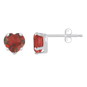 yz Celebration Gems fB[X sAXECO ANZT[ Celebration Gems 10k White Gold 5 mm Heart Shape Gemstone Stud Earrings Garnet