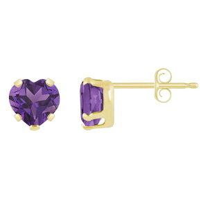 yz Celebration Gems fB[X sAXECO ANZT[ Celebration Gems 10k Gold 5 mm Heart Shape Gemstone Stud Earrings Amethyst