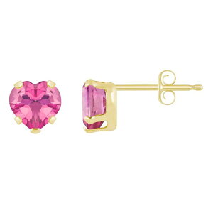 yz Celebration Gems fB[X sAXECO ANZT[ Celebration Gems 10k Gold 5 mm Heart Shape Gemstone Stud Earrings Pink Topaz