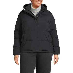 YGh fB[X AE^[ WPbgEu] vXTCY _E Plusize Lands' Endown Puffer Jacket with Removable Hood Black ubN