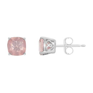 yz Alyson Layne fB[X sAXECO ANZT[ Alyson Layne Sterling Silver 6 mm Cushion Rose Quartz Stud Earrings Sterling Silver