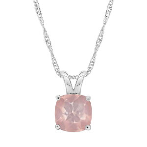 yz Alyson Layne fB[X lbNXE`[J[Ey_ggbv ANZT[ Alyson Layne Sterling Silver Cushion Rose Quartz Pendant Necklace Sterling Silver