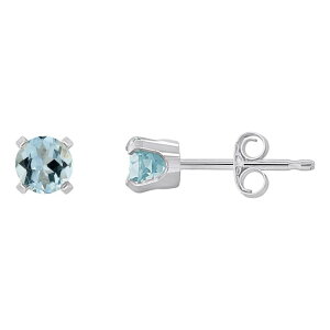 yz Celebration Gems fB[X sAXECO ANZT[ Celebration Gems 14k White Gold Round Gemstone Stud Earrings Aquamarine