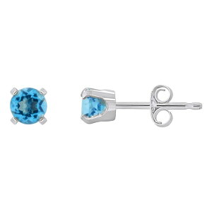 yz Celebration Gems fB[X sAXECO ANZT[ Celebration Gems 14k White Gold Round Gemstone Stud Earrings Blue Topaz